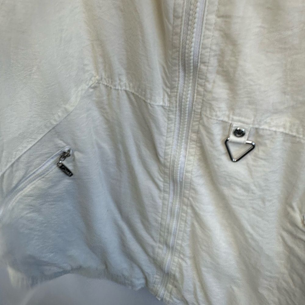 Vintage 90's Nautical Cream Windbreaker Funnel Neck Jacket Size L - Picture 9 of 14